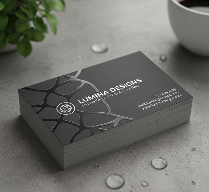 Tarjeta con acabado soft-touch y barniz UVI