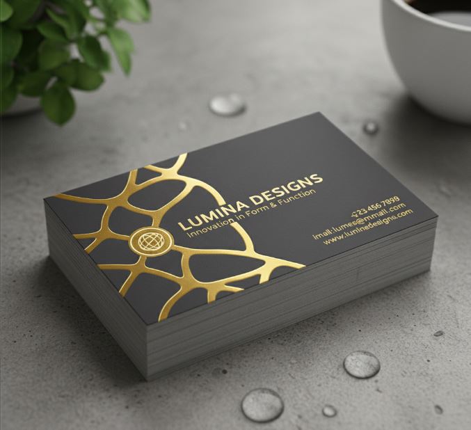 Tarjeta con stamping dorado